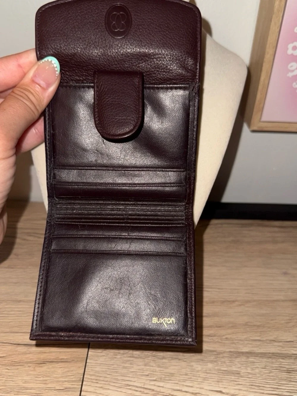 Buxton Men's Dark Brown Leather Wallet - Classic Trifold